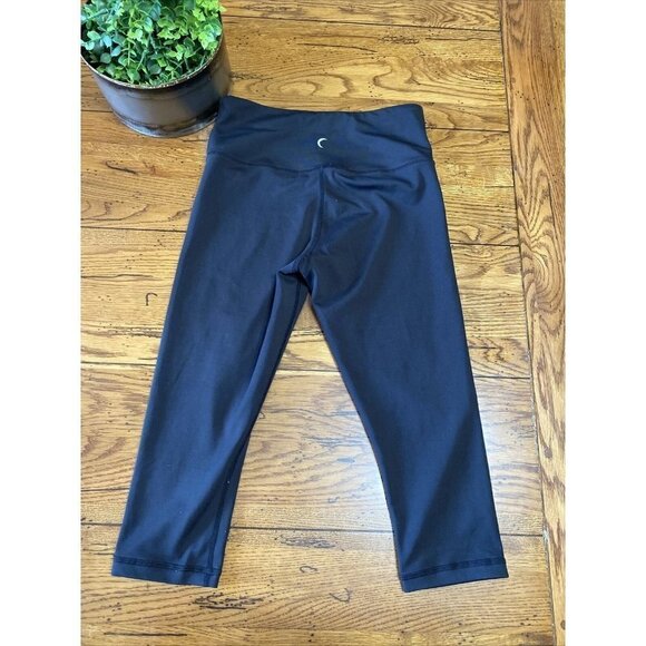 𝅺ZYIA Black High Waisted Crop Leggings Size 4 casual workout comfort running - Picture 4 of 7